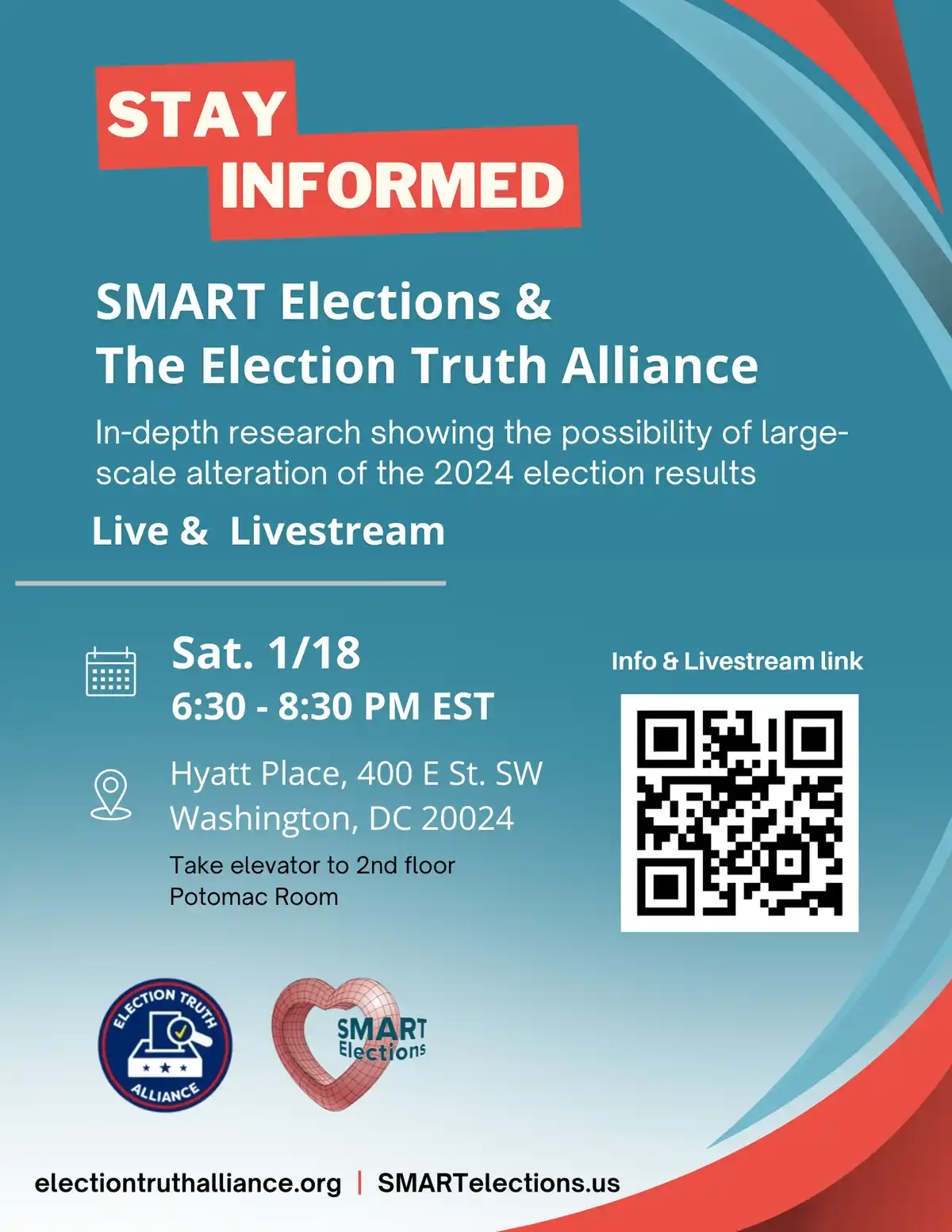 A promotional flyer for an event hosted by SMART Elections and The Election Truth Alliance, advertising an in-depth research…