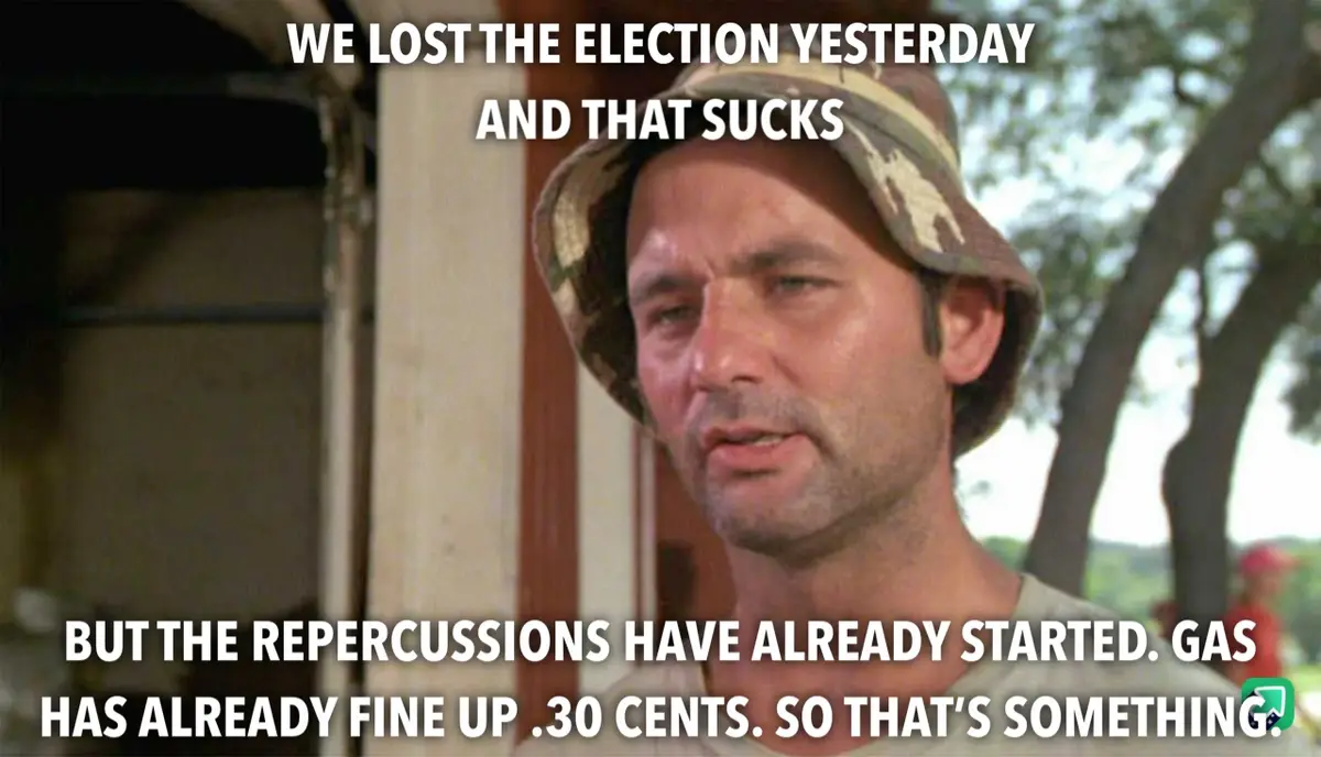A man wearing a camouflage bucket hat looks somber and resigned. White text overlaid on the image reads: 'WE LOST THE…