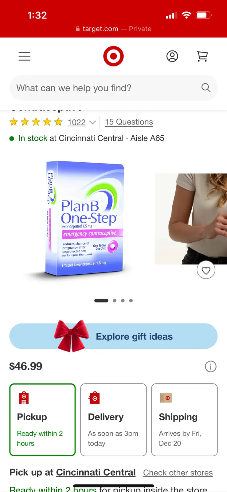 Your daily reminder to grab Plan B, featuring Target today!