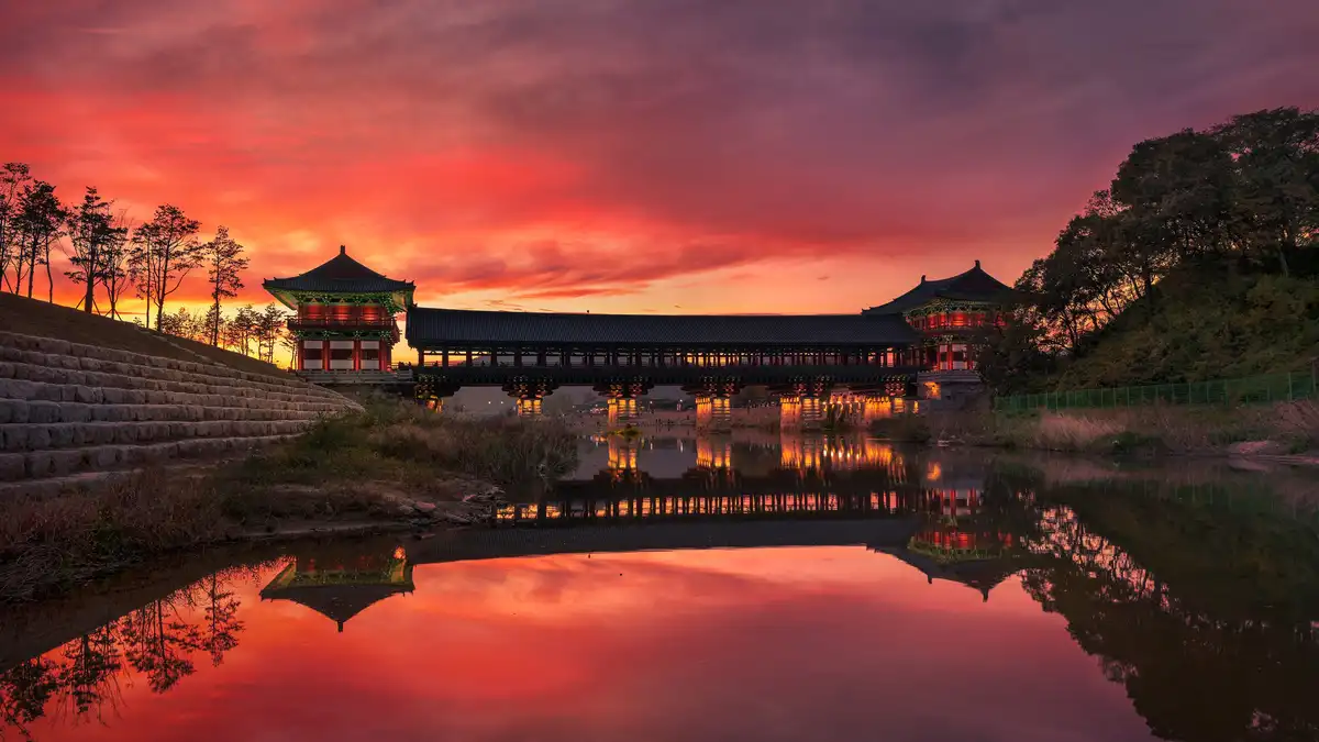 Built for a king, Woljeonggyo bridge, constructed during King Gyeongdeok's 8th-century reign, spans almost a quarter-mile…