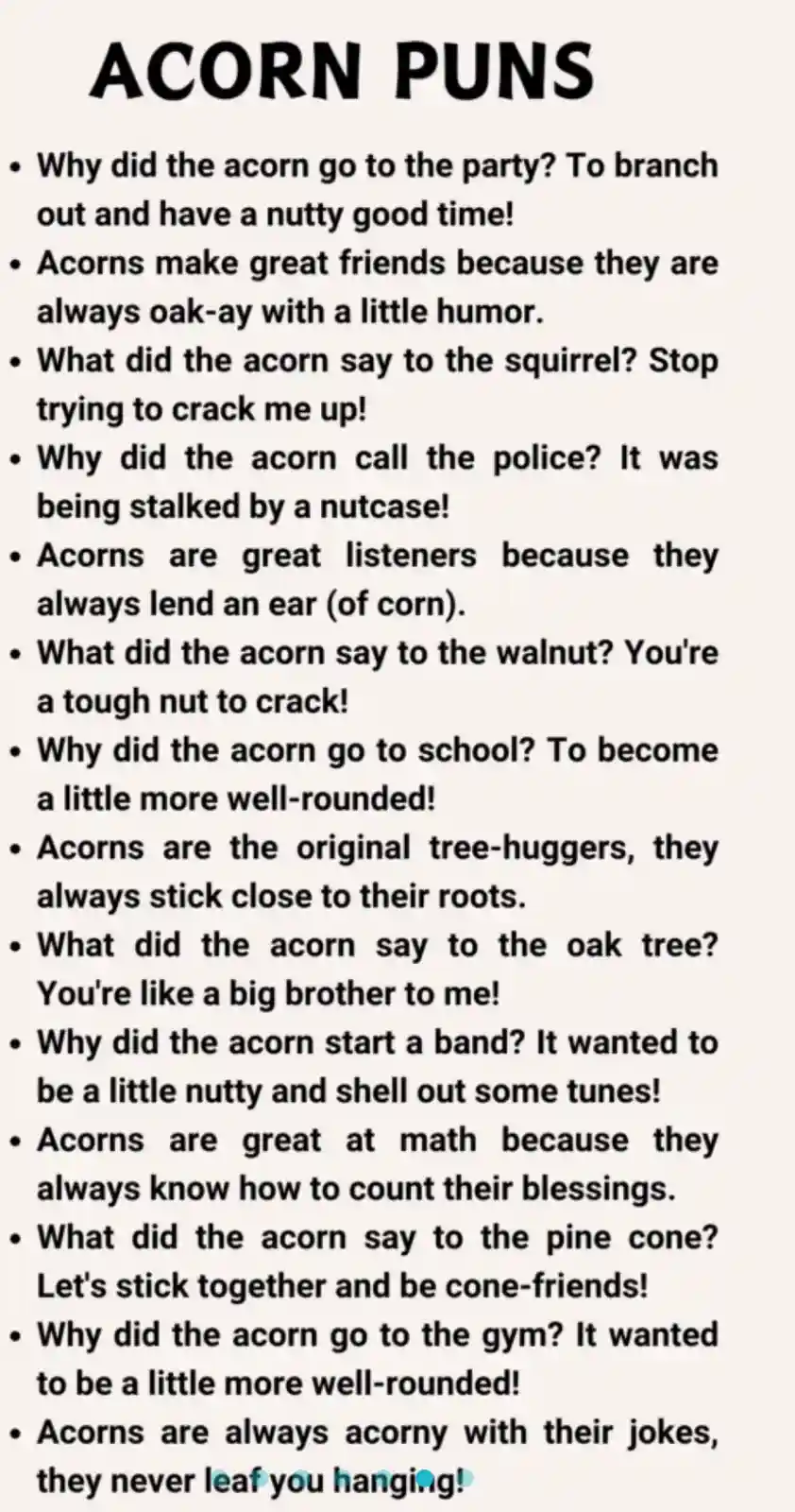 Punbelievable Acorn Jokes!
