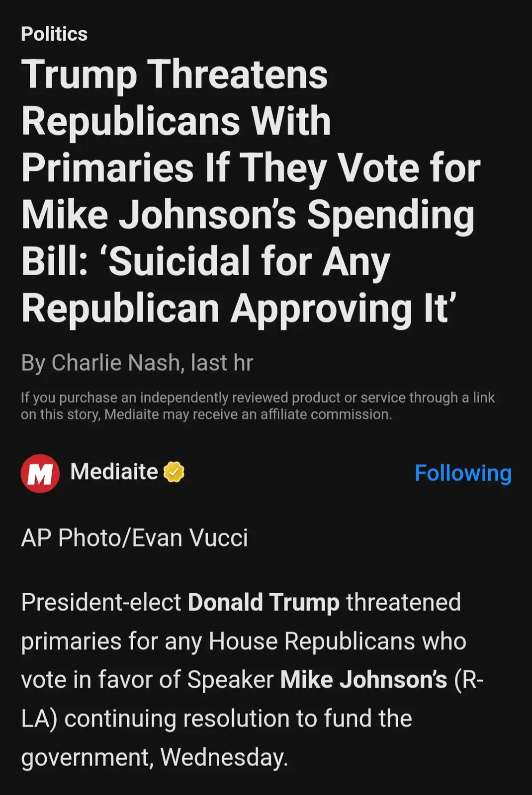 He'll Keep Threatening Primaries Every Time!