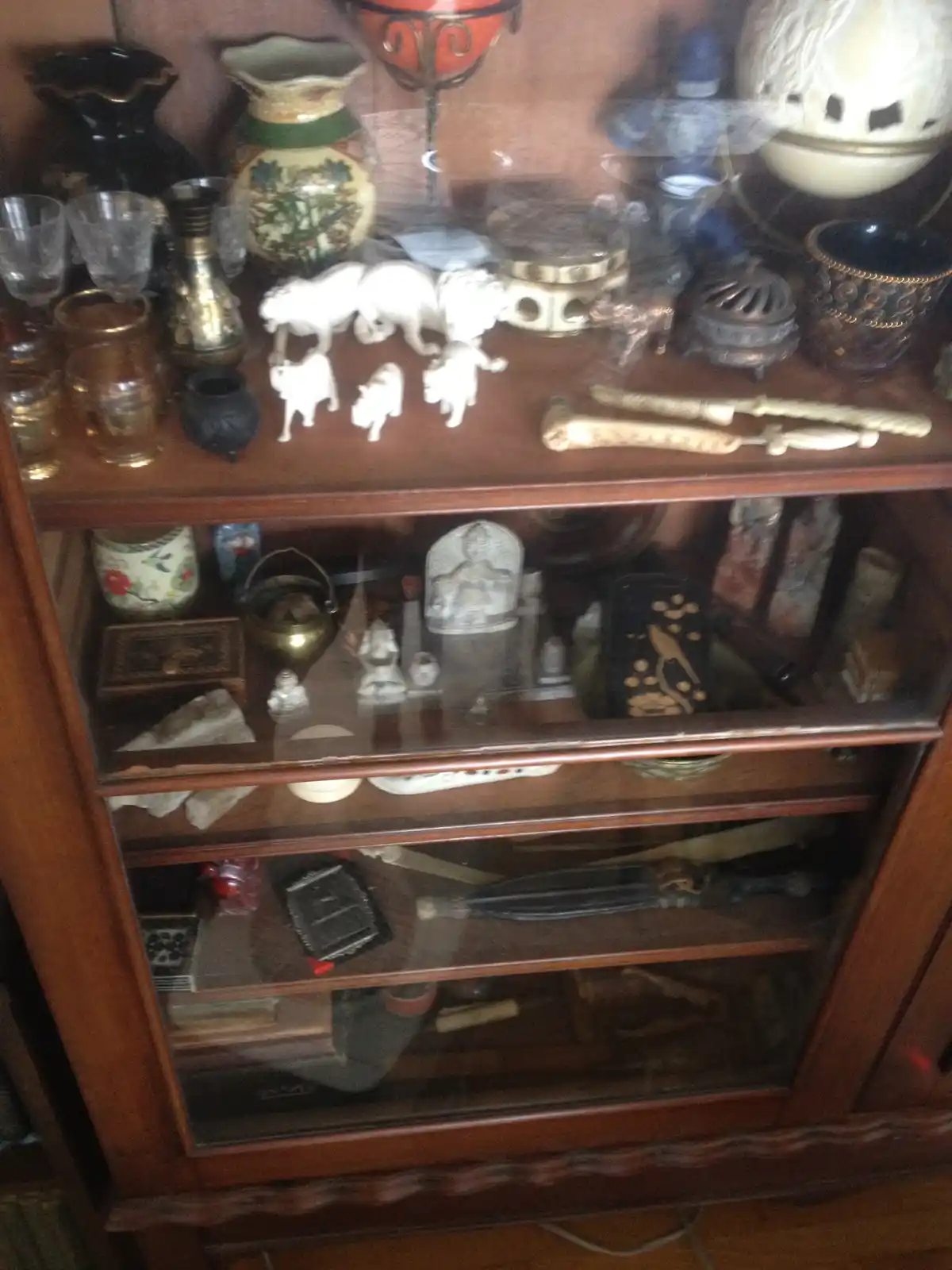 Vintage Antique Display Cabinet Showcase