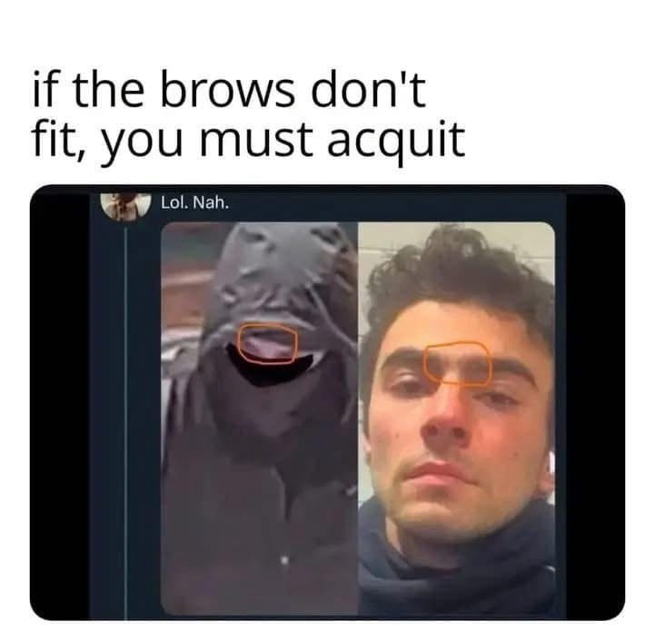 The image shows a split-screen screenshot of a chat, with the left side displaying a blurry, hooded figure with an orange…