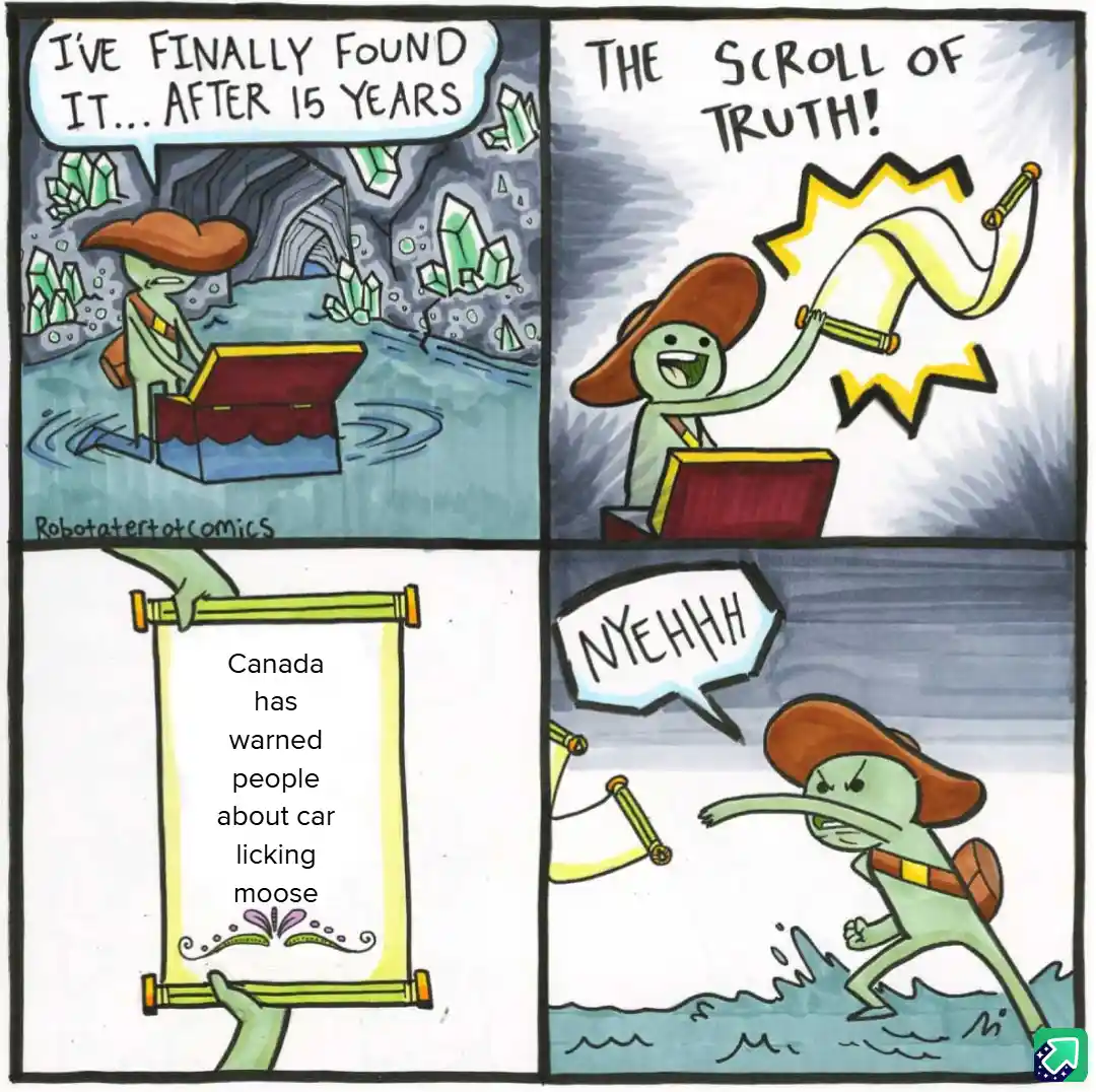 A four-panel comic shows a green-skinned explorer in a brown hat finding a treasure chest in a cave, then pulling out a…