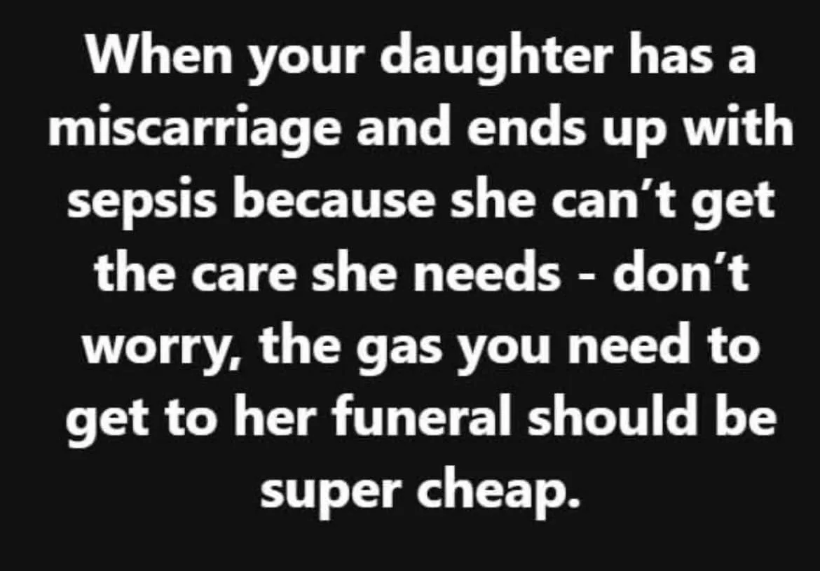 The image is a solid black background with large, white, sans-serif text. The text reads: 'When your daughter has a…