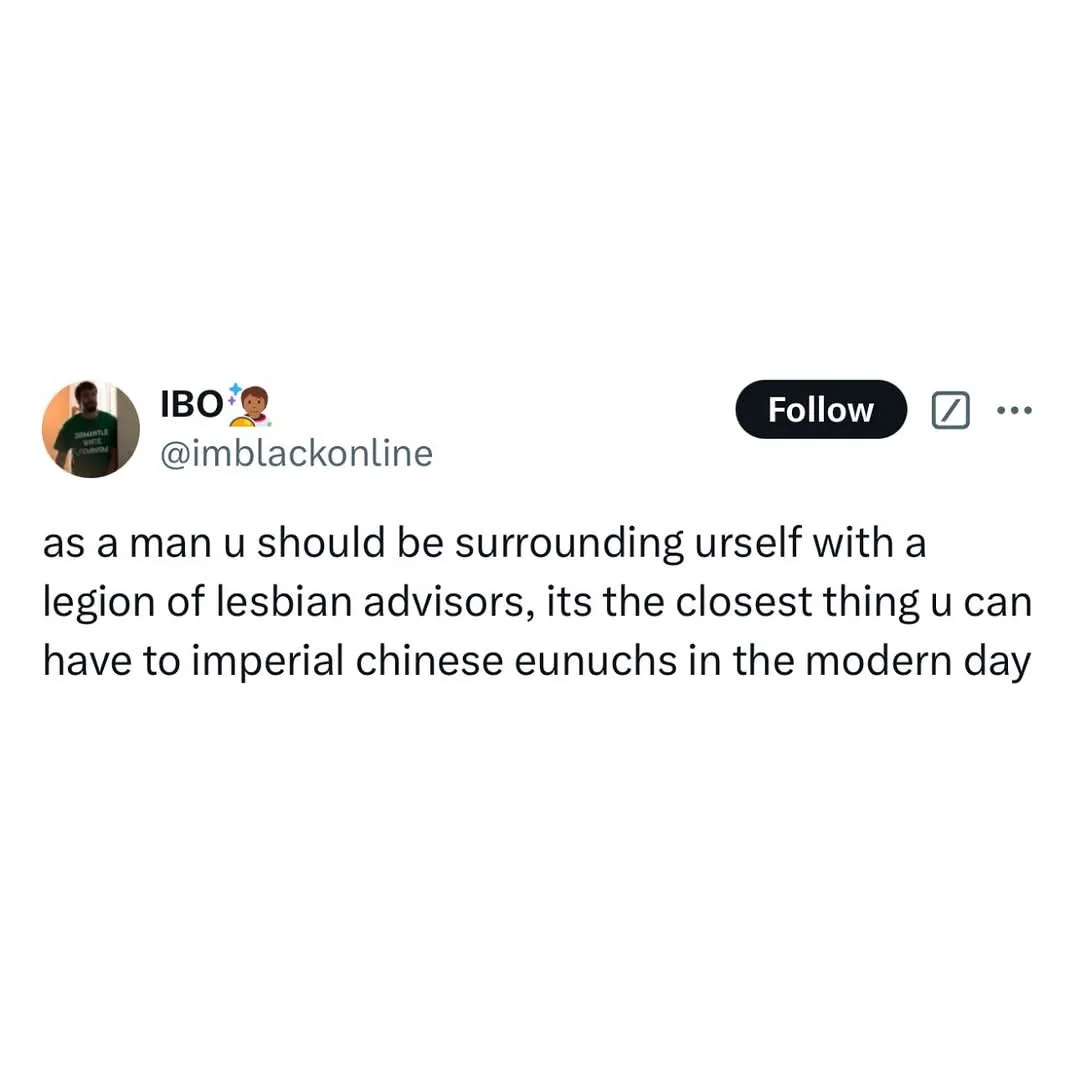 A screenshot of a tweet from user IBO (@imblackonline) with a profile picture of a man in a green shirt. The tweet text…