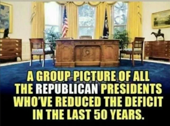 The image shows the Oval Office with the presidential desk, two chairs, American and presidential flags, and a blue carpet…