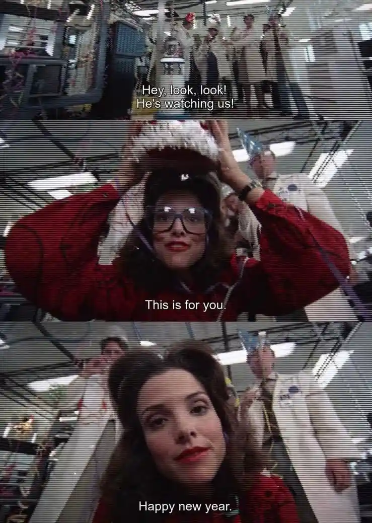 A three-panel meme from the movie 'Ghostbusters' showing a woman in a red jacket and glasses placing a large, furry, white…