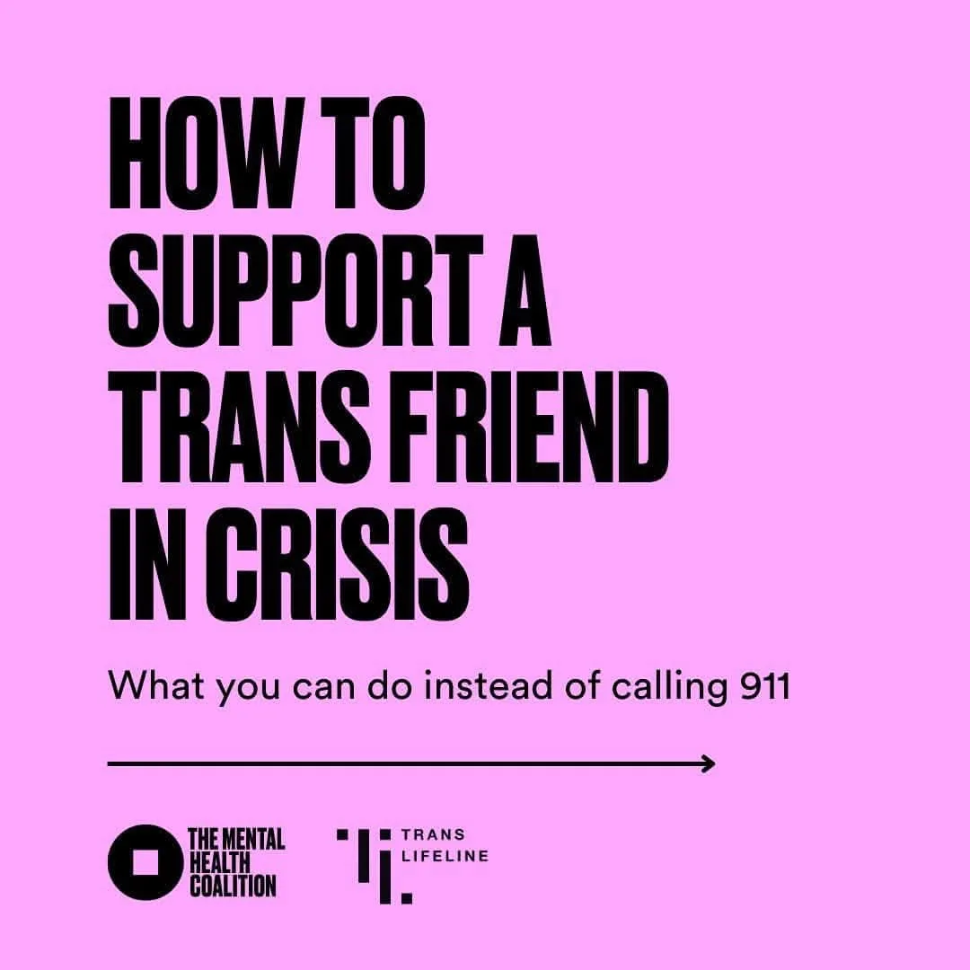 A pink background with bold black text that reads 'HOW TO SUPPORT A TRANS FRIEND IN CRISIS' and below it, smaller text says…
