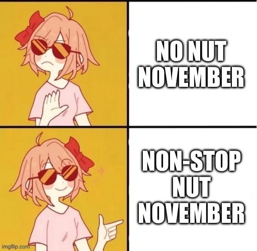 A two-panel meme featuring an anime girl with pink hair and a red bow. In the top panel, she holds up her hand with a…