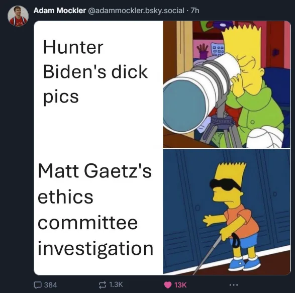 The image is a two-panel meme featuring Bart Simpson. In the top panel, Bart peers through a large telescope with a bored…