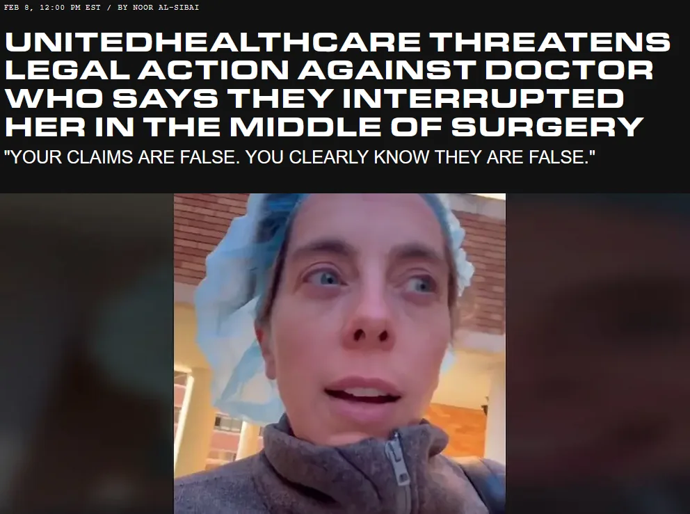A woman wearing a surgical cap and a zip-up jacket looks shocked and wide-eyed. The overlaid text states that…