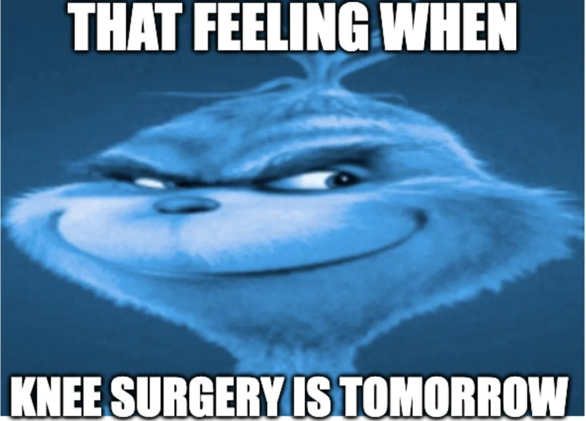 The image shows a close-up of the Grinch's face, tinted blue, with a smug, mischievous grin and narrowed eyes. The text…