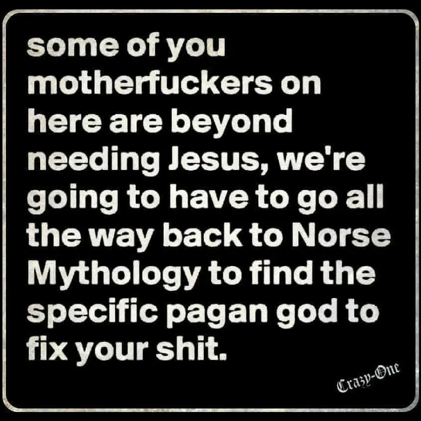 A black square image with a white border contains large white text that reads: 'some of you motherfuckers on here are beyond…