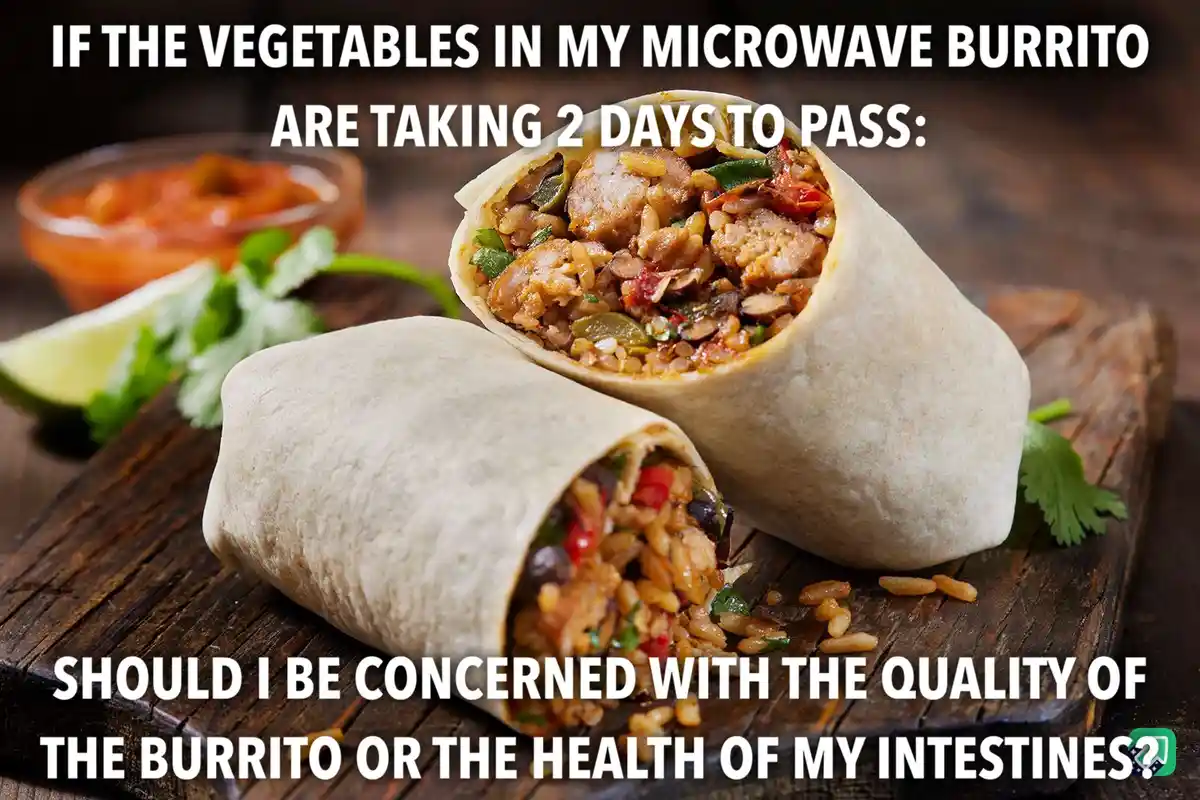 A professionally photographed burrito cut in half, revealing rice, meat, and vegetables inside, sits on a wooden board with…