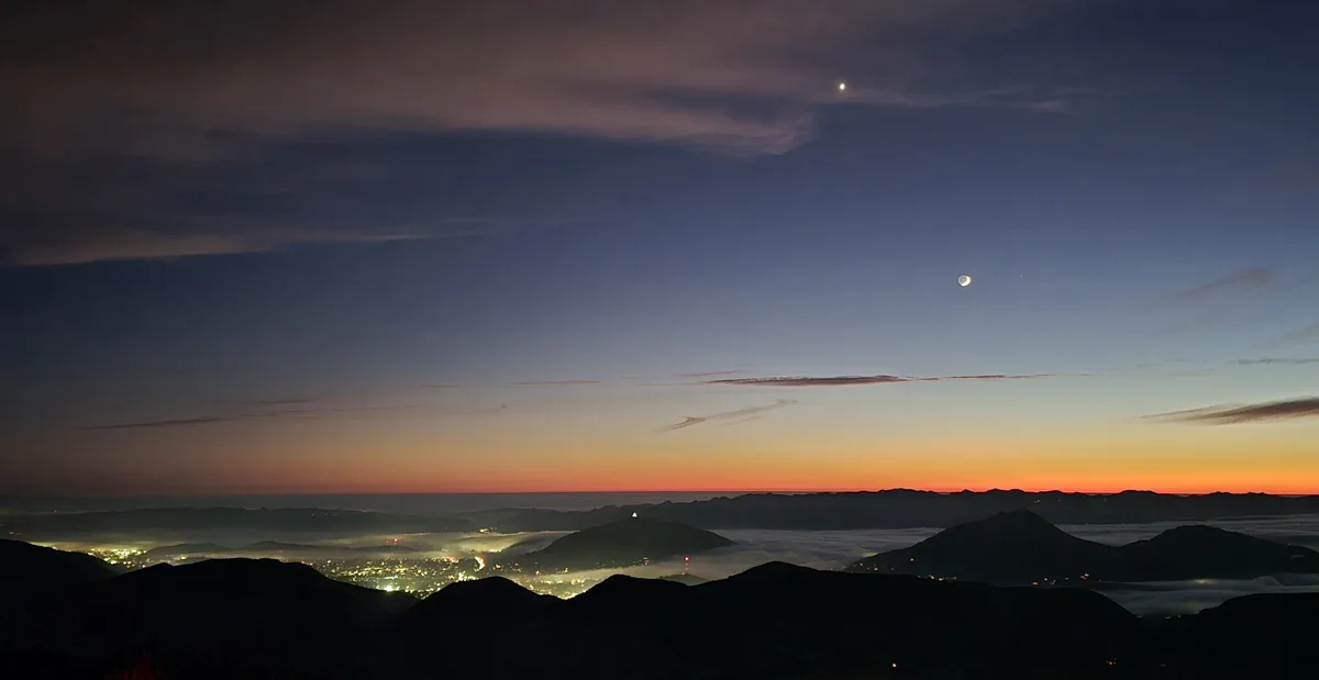 Breathtaking view after sunset over San Luis Obispo