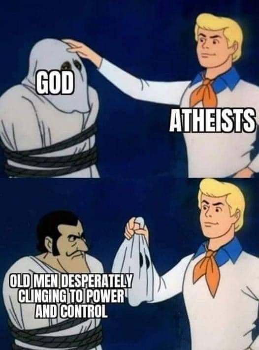 The image is a two-panel meme using characters from the animated series 'Scooby-Doo'. In the top panel, a blonde man labeled…