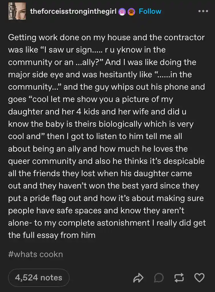 A screenshot of an Instagram post by 'theforceisstronginthegirl' featuring a long white text block on a dark background. The…