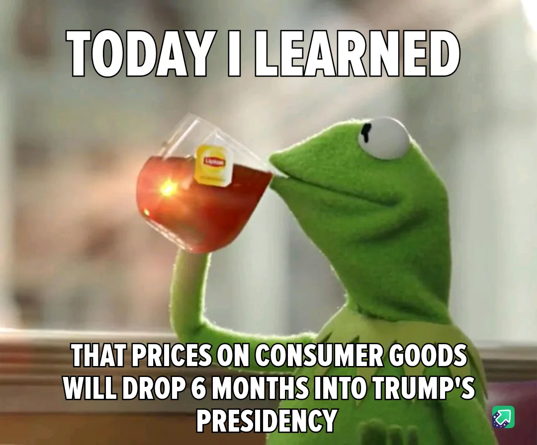 A green frog puppet, Kermit the Frog, is shown sipping tea from a glass with a Lipton tea bag visible. The image has bold…