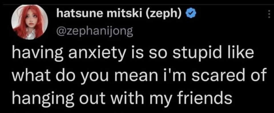 A screenshot of a tweet from verified Twitter account 'hatsune mitski (zeph)' with a profile picture of a person with red…