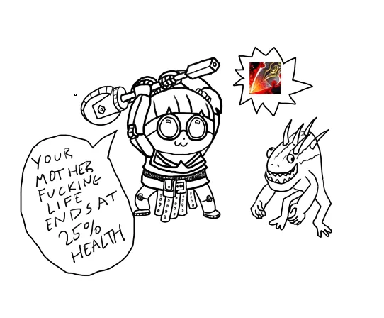 A black-and-white cartoon drawing shows a character with glasses and a weapon yelling at a small dragon-like creature. The…
