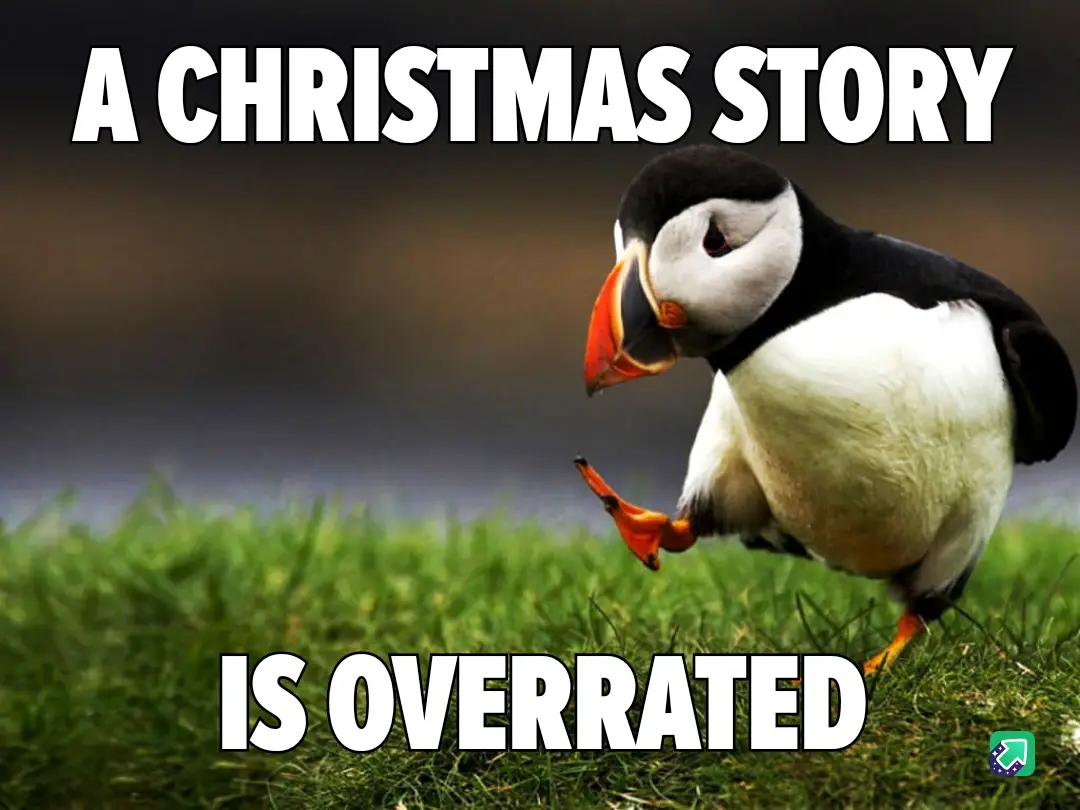 A close-up photo of a puffin standing on green grass, looking down with one foot lifted as if mid-step. Large white text at…