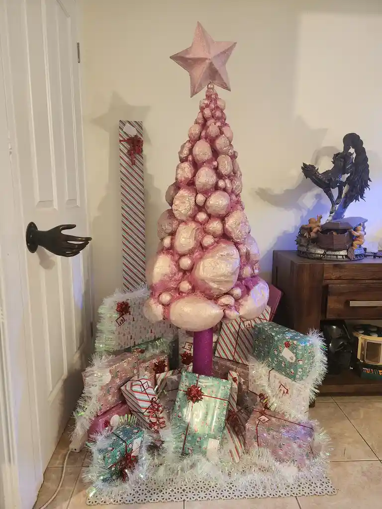 This Year, I Crafted a Unique Paper Mache Christmas Tree