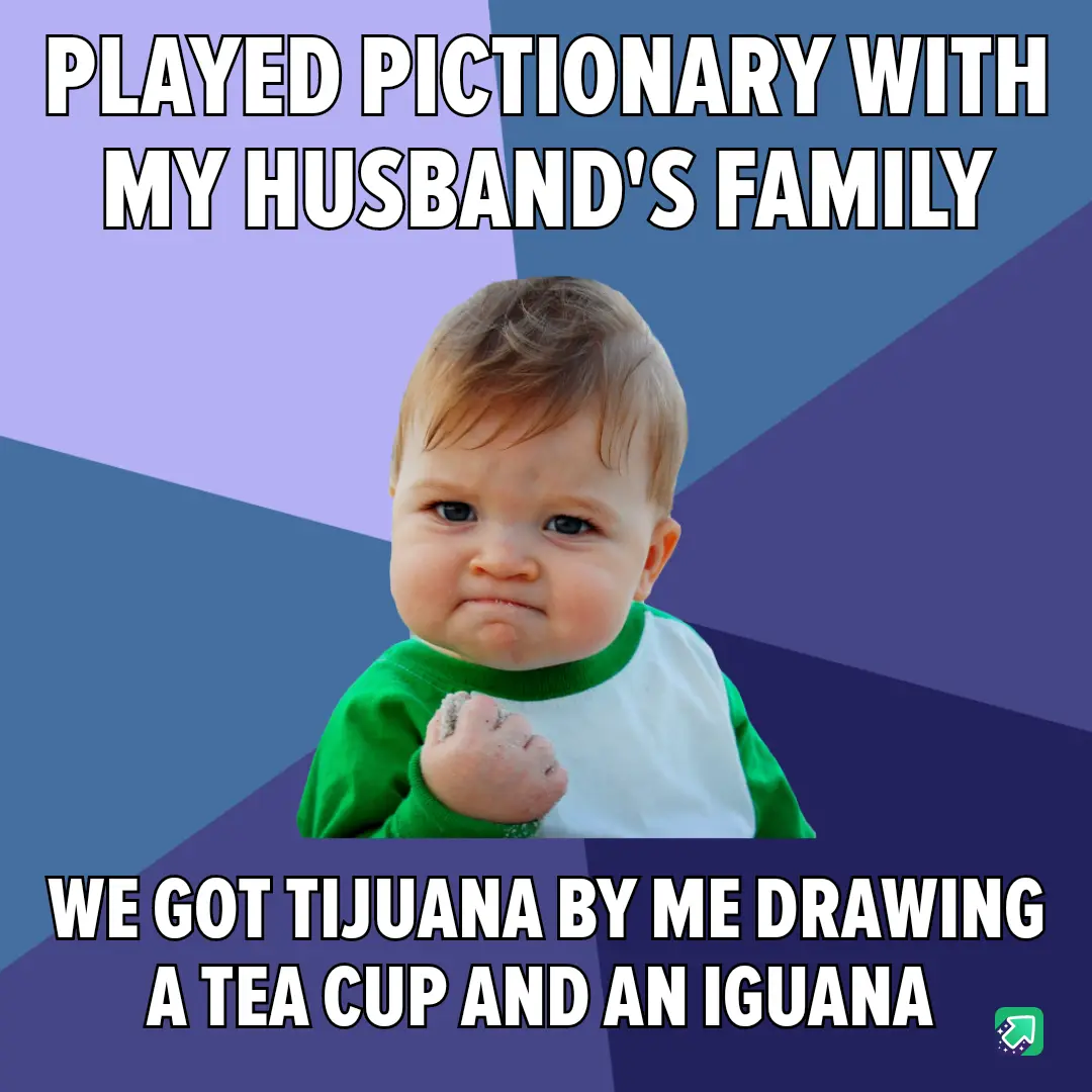 A baby with a scrunched face and clenched fist is shown against a geometric blue and purple background. The text at the top…