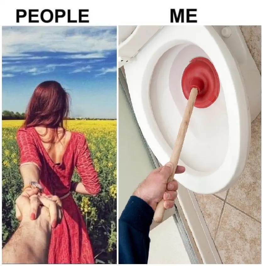 The image is split into two panels. Left: A person's hand holds another person's hand as they walk through a field of yellow…
