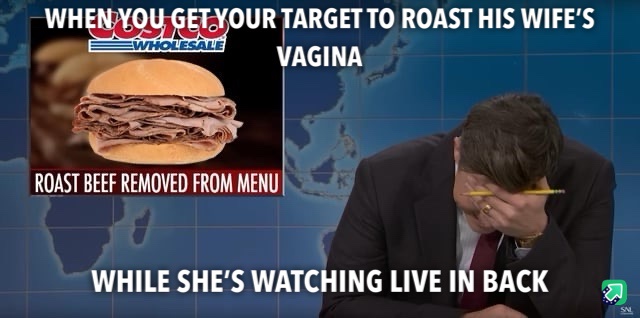 A split-screen image shows a roast beef sandwich from 'Sbarro Wholesale' with a red banner reading 'ROAST BEEF REMOVED FROM…