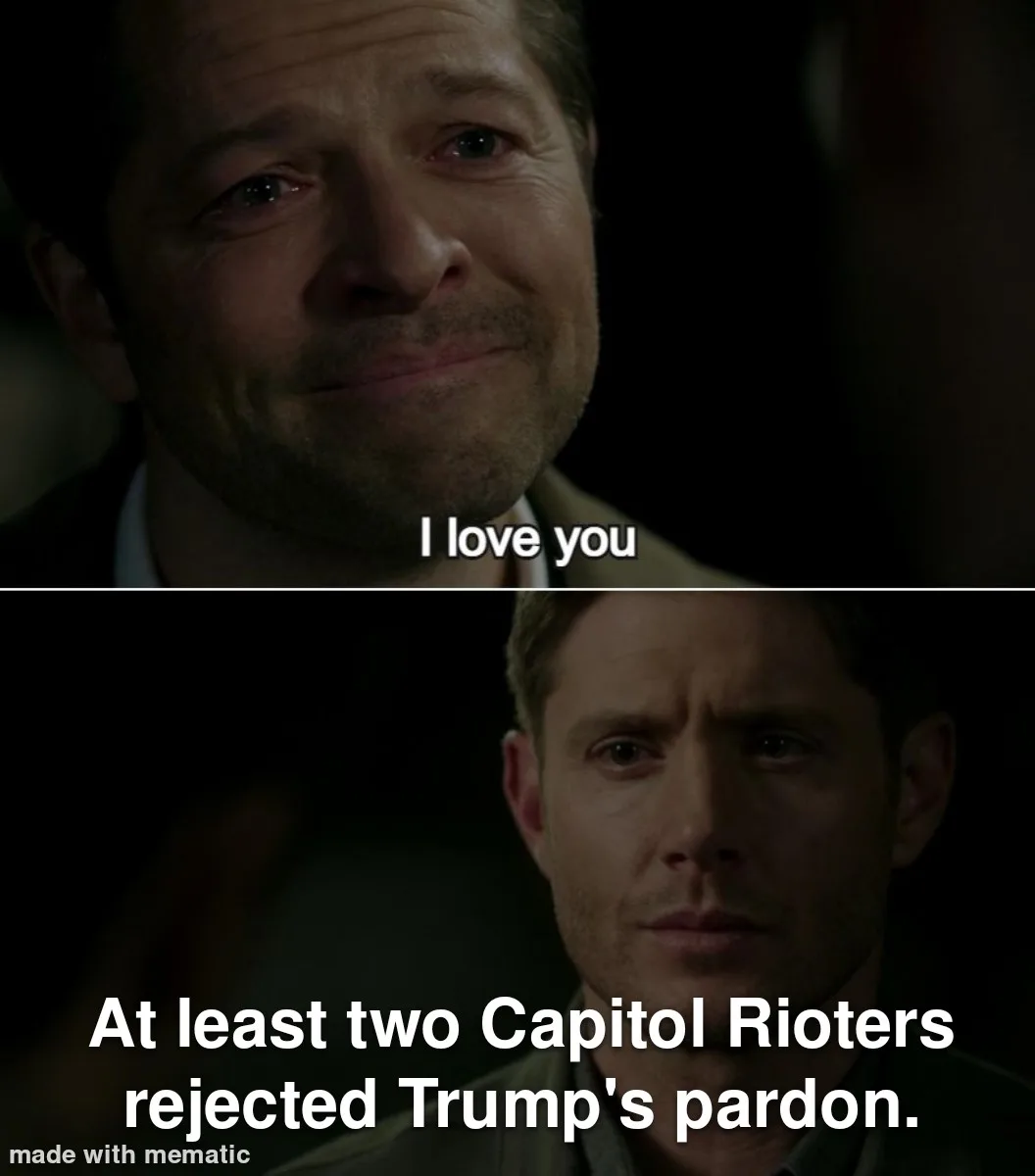 The top panel shows a man with a tearful, affectionate expression saying 'I love you'. The bottom panel shows a man with a…