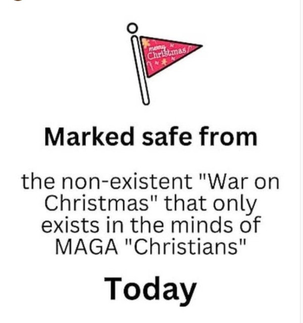 A simple white background image features a small red pennant flag with "Merry Christmas" written on it, attached to a white…