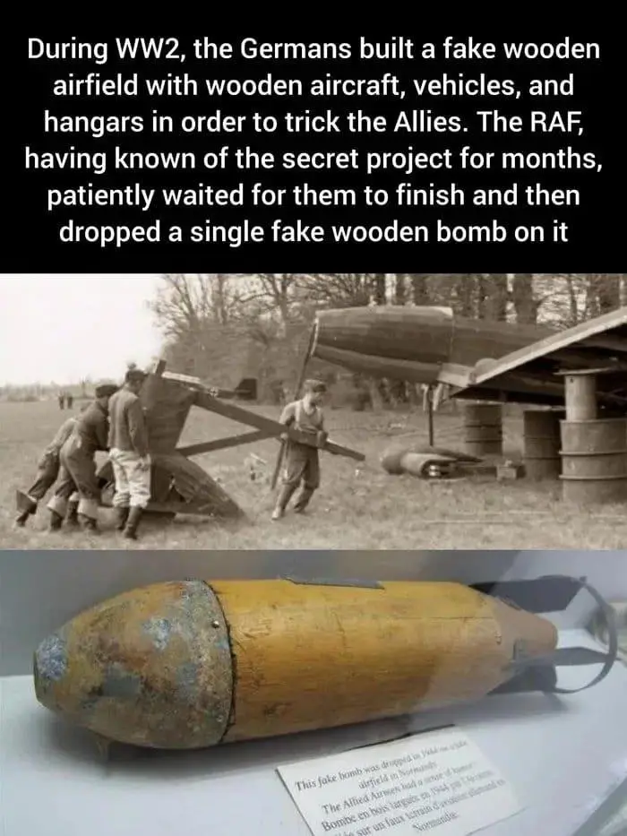 The image is split into two parts: the top shows black-and-white photos of German soldiers assembling wooden aircraft and…