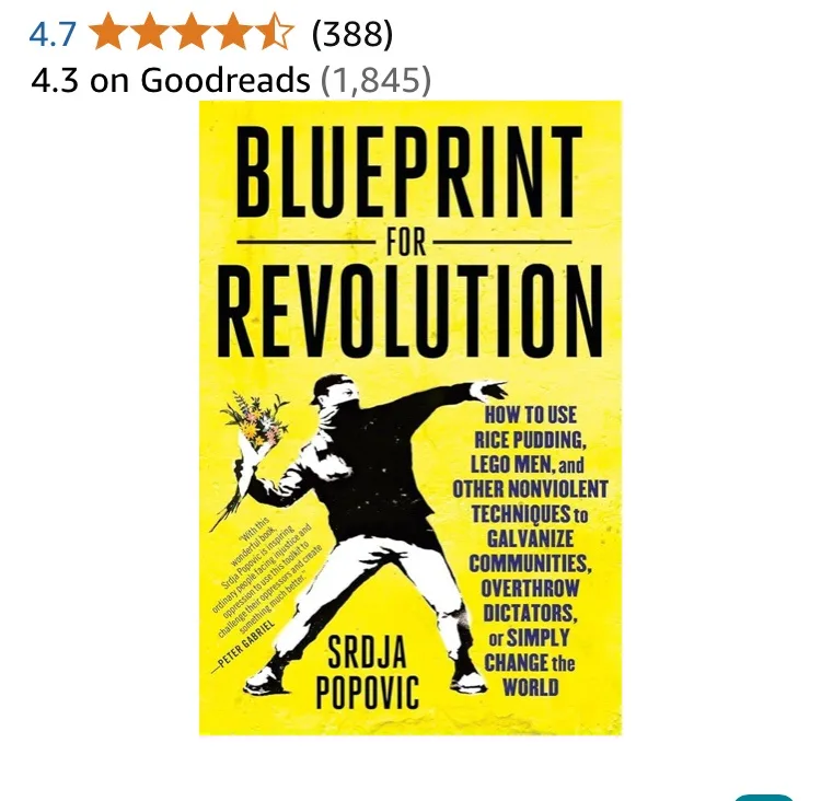 The image displays the cover of the book 'Blueprint for Revolution' by Srđa Popović. The cover features a black-and-white…