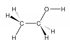 A black-and-white chemical structure diagram showing the molecular formula of methanol, with two carbon atoms bonded to…