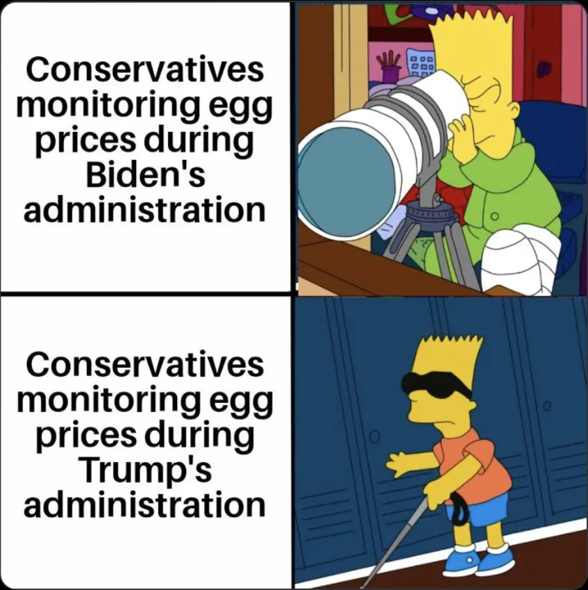 The meme features Bart Simpson in two panels. In the top panel, he peers through a large telescope, looking intently at…