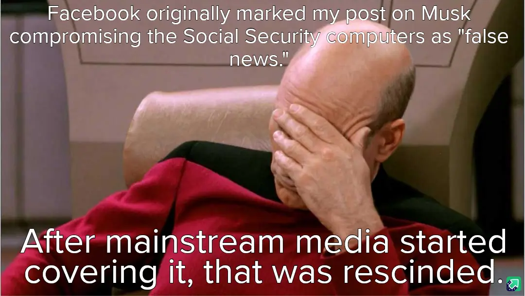 A man in a red Starfleet uniform sits in a chair, covering his face with his hand in a gesture of despair or embarrassment…