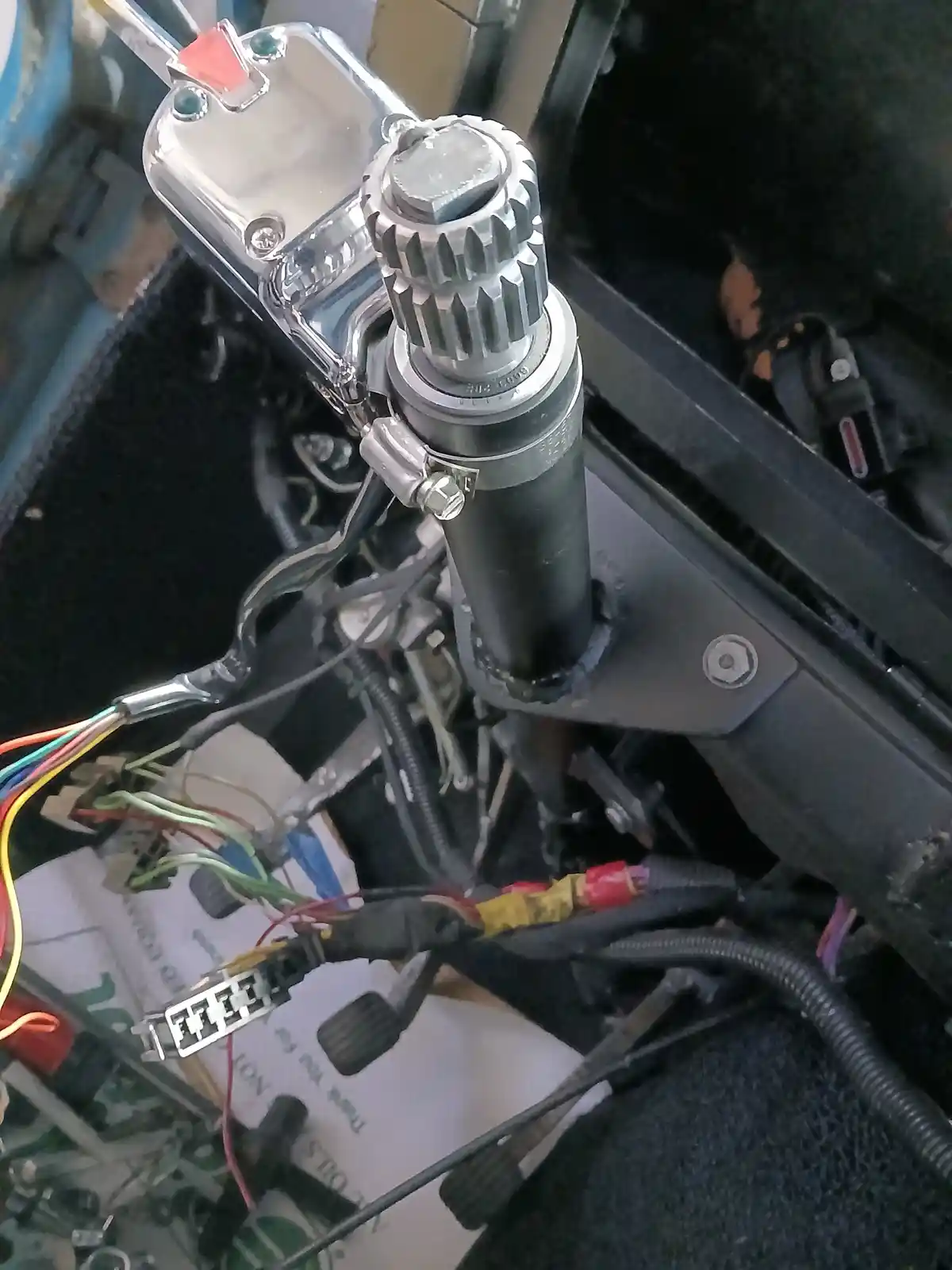 #Superterd just upgraded with a new steering column and quick disconnect steering wheel
