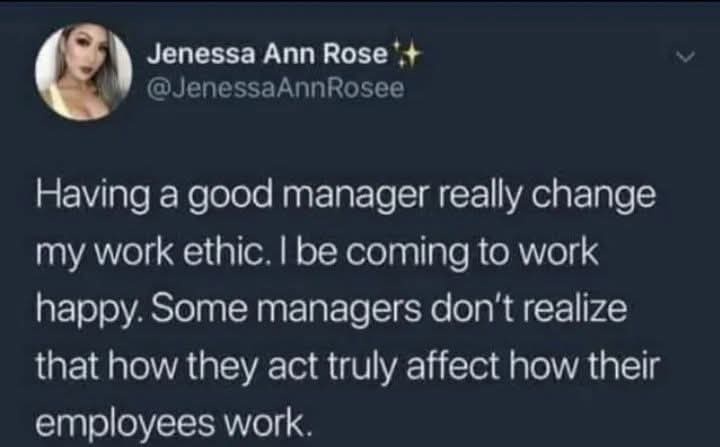 A screenshot of a tweet by Jenessa Ann Rose (@JenessaAnnRosee) with a dark background and white text. The tweet reads…