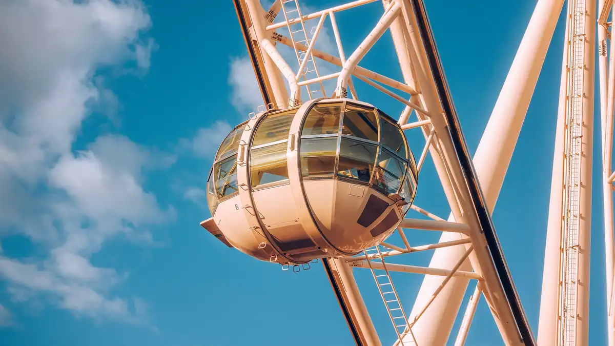The Star wheel, installed in Melbourne's docklands area in 2008, features 21 enclosed cabins accommodating 20 guests each…