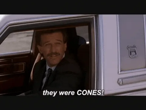 A six-panel meme strip showing a man in a suit sitting in the back of a white limousine, repeatedly shouting 'they were…