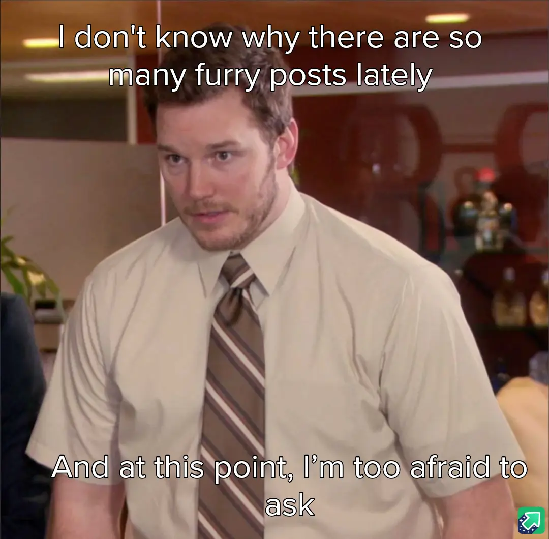 A man in a beige shirt and striped tie looks confused and slightly alarmed, with white text overlaid that reads 'I don't…