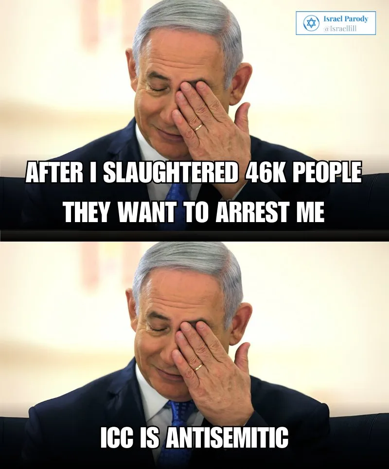 The image shows a man in a suit with his hand over his face, appearing distressed. The top text reads 'AFTER I SLAUGHTERED…