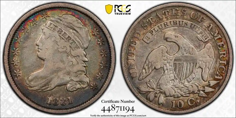 1831 Capped Bust Dime - Graded PCGS VF20
