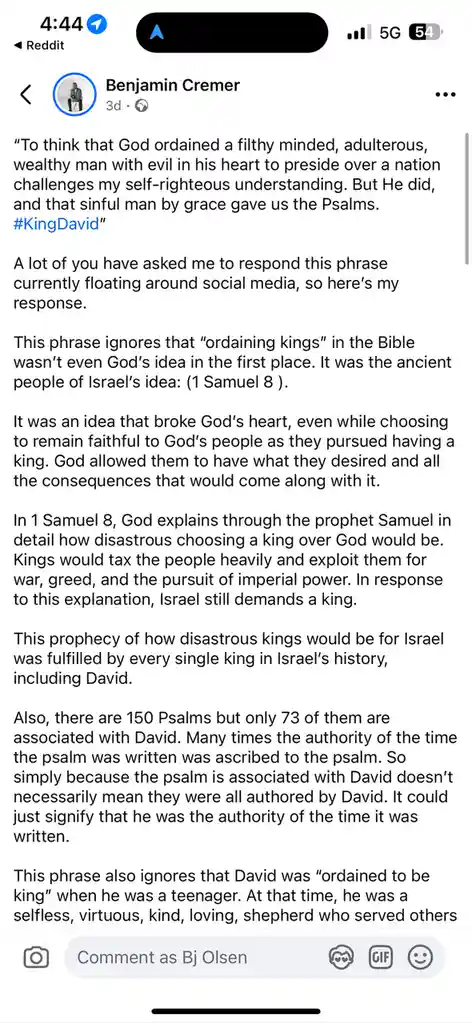 Benjamin Cremer and the legendary #KingDavid