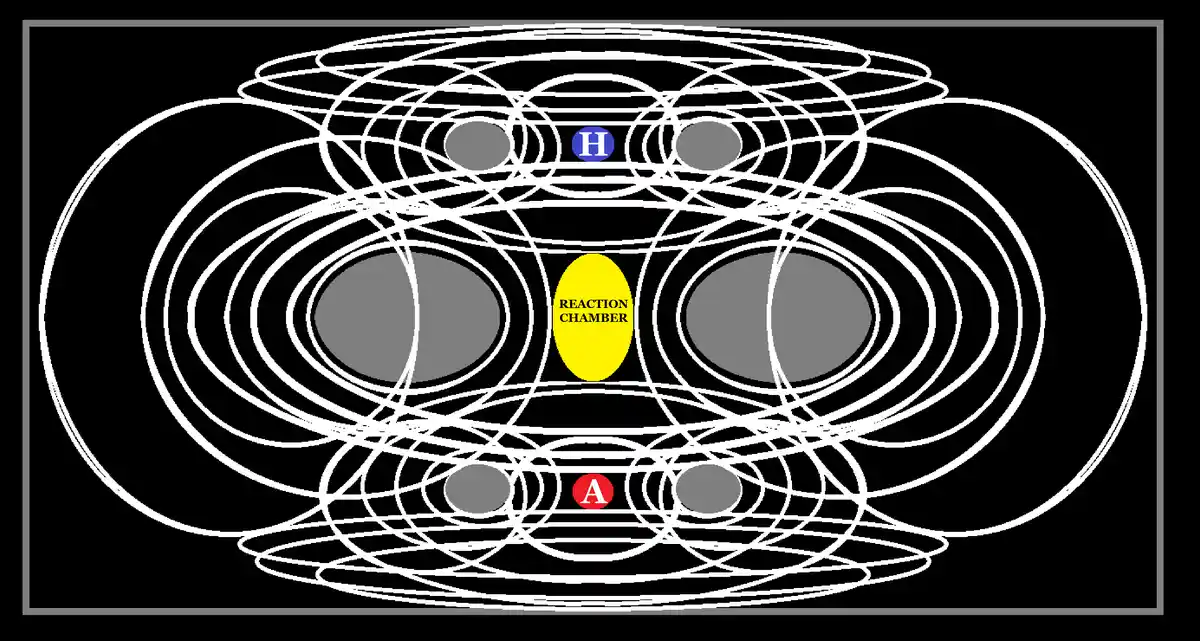 A black background image shows a chaotic tangle of white lines resembling a complex diagram or maze. At the center is a…