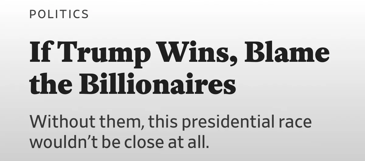 The image displays a newspaper-style headline with the category 'POLITICS' at the top. The main headline reads 'If Trump…