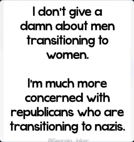 A white background image with bold black text in two paragraphs. The first paragraph reads 'I don't give a damn about men…