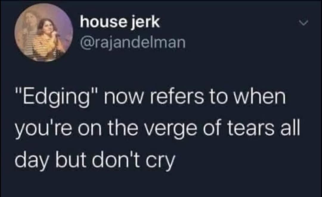 A screenshot of a tweet from user 'house jerk' (@rajandelman) with a circular profile picture showing two people. The tweet…